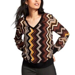Missoni for Target Zigzag Blouse - Black, Brown, Yellow